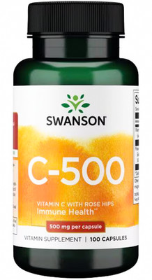 SWANSON, VITAMIN C-500 500mg Immunsystem 100 Kapseln SUPER PREIS