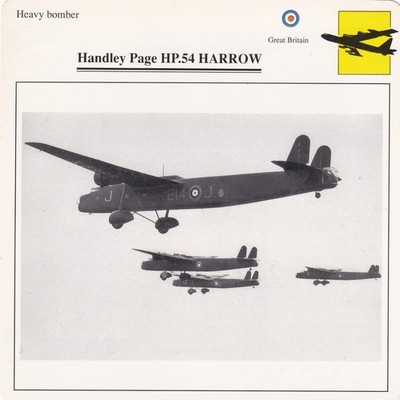 HANDLEY PAGE HP.54 HARROW ~ NO.214 ~ HEAVY BOMBER ~ EDITO-SERVICE S.A.