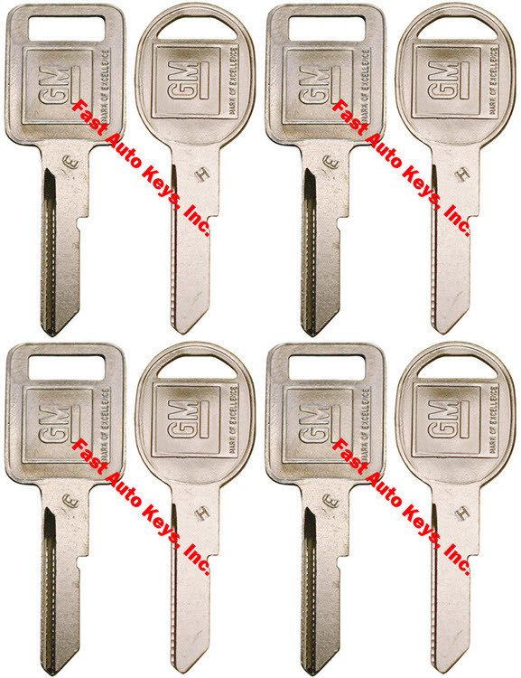 8 NEW GM Logo OEM "E" IGNITION "H" DOORS/TRUNK Key Blanks Uncut 320404 320405 - Foto 9