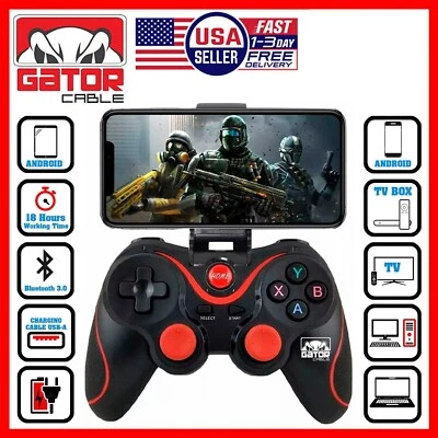 GATOR CABLE Wireless Bluetooth Game Controller Gamepad For Android iPhone Tablet PC Phone