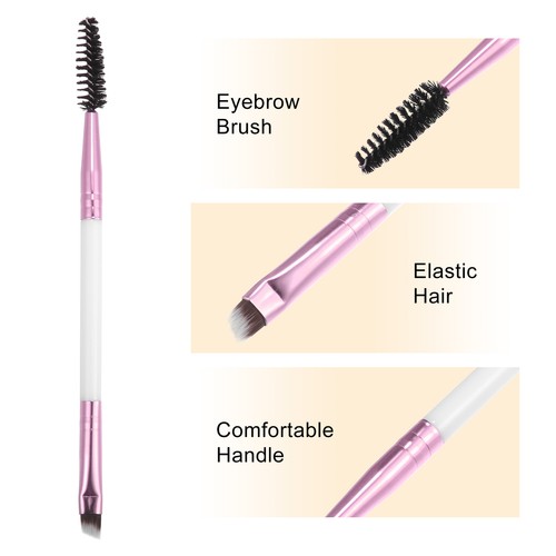 5pcs Soft Double Sided Eyebrow Extension Brush for Women Eye Makeup Pink White - Picture 3 of 7