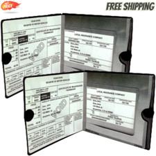 ESSENTIAL Car Auto Insurance Registration BLACK Document Wallet Holders 2 Pack