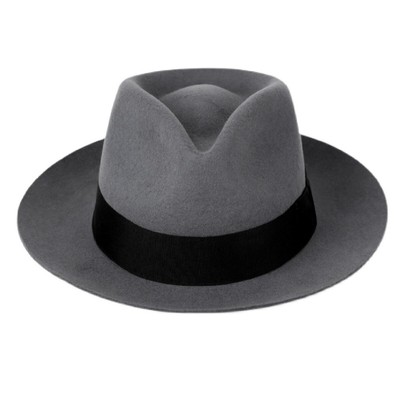 Mens Gladwin Bond Vintage 100% Wool Felt Fedora Stiff Snap Wide Brim Trilby Hat