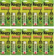 10 Pack Krazy Glue All Purpose Fast Drying Crazy Glue Super Glue .07 oz Tube