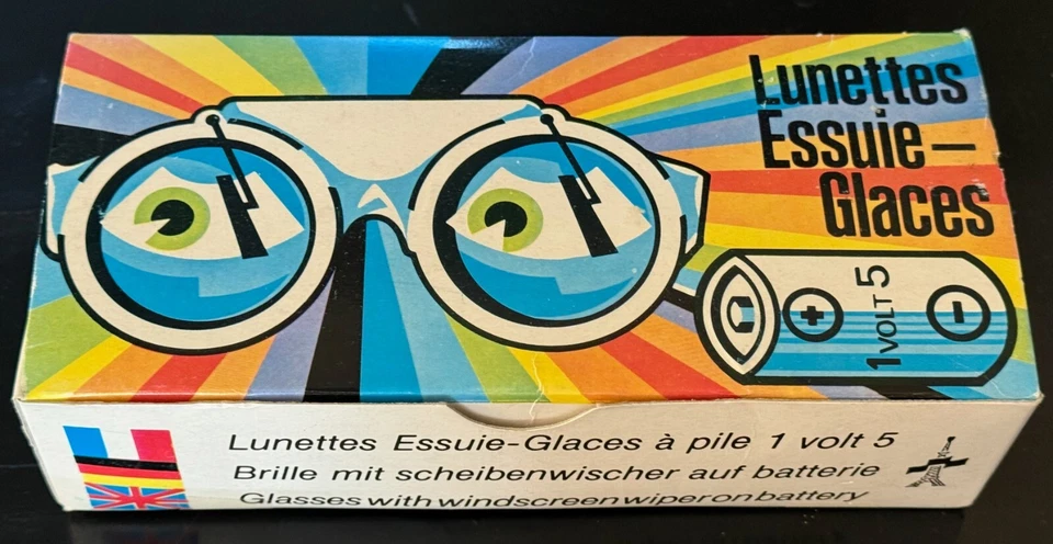 1970's Windshield Wiper Novelty Glasses w/ Wired Battery Control / Original Box - Image 2 of 4