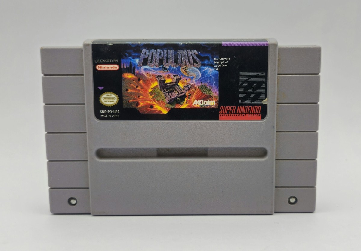 Populous Super Nintendo SNES Game Cartridge Authentic