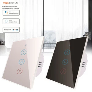 EU/UK WiFi Clapets de rideau de touche intelligente Interrupteur d'interrupteur de rouleau APP Télécommande