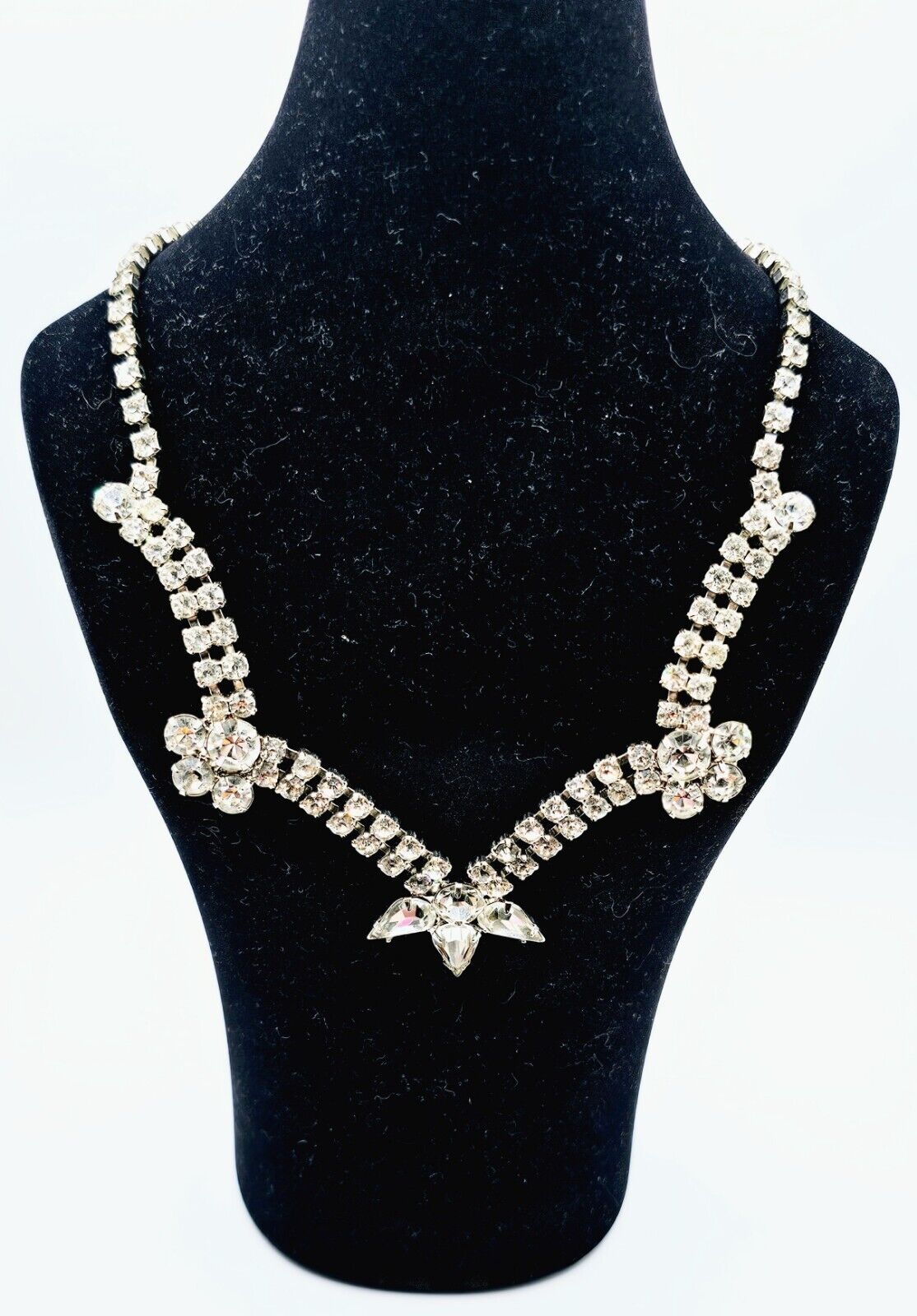 vintage gorgeous rhinestone necklace Sparkling Cl… - image 2