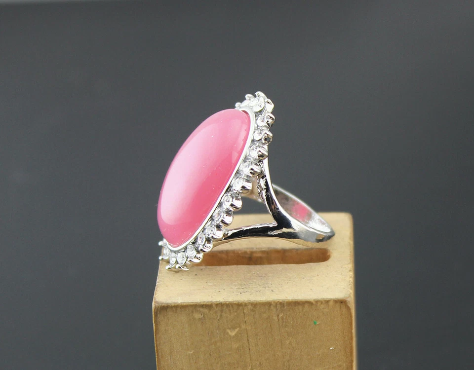 Venta al por mayor lotes de joyas 32 piezas anillos P de plata para dama con estrás de resina mixta Foto 3 de 4