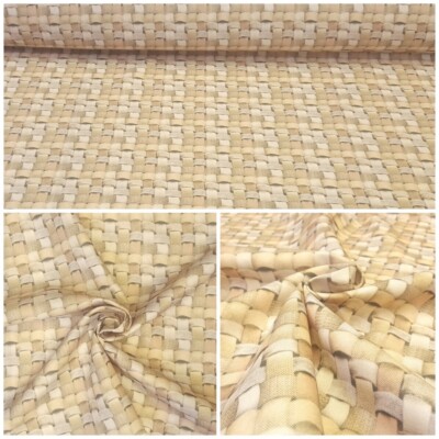 Deko Stoffe Panamabindung Digitaldruck Patchwork Gardine Geflochtene 3D Optik