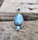 Larimar Gemstone 925 Sterling Silver Stylish Lovely Jewelry Pendent PG151