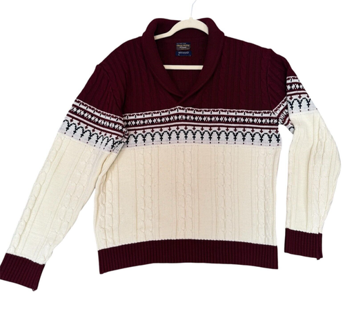 Pull Vintage JC Penney Années 70 – Motif Nautique Et Sci-fi, Taille Youth L, Acrylique