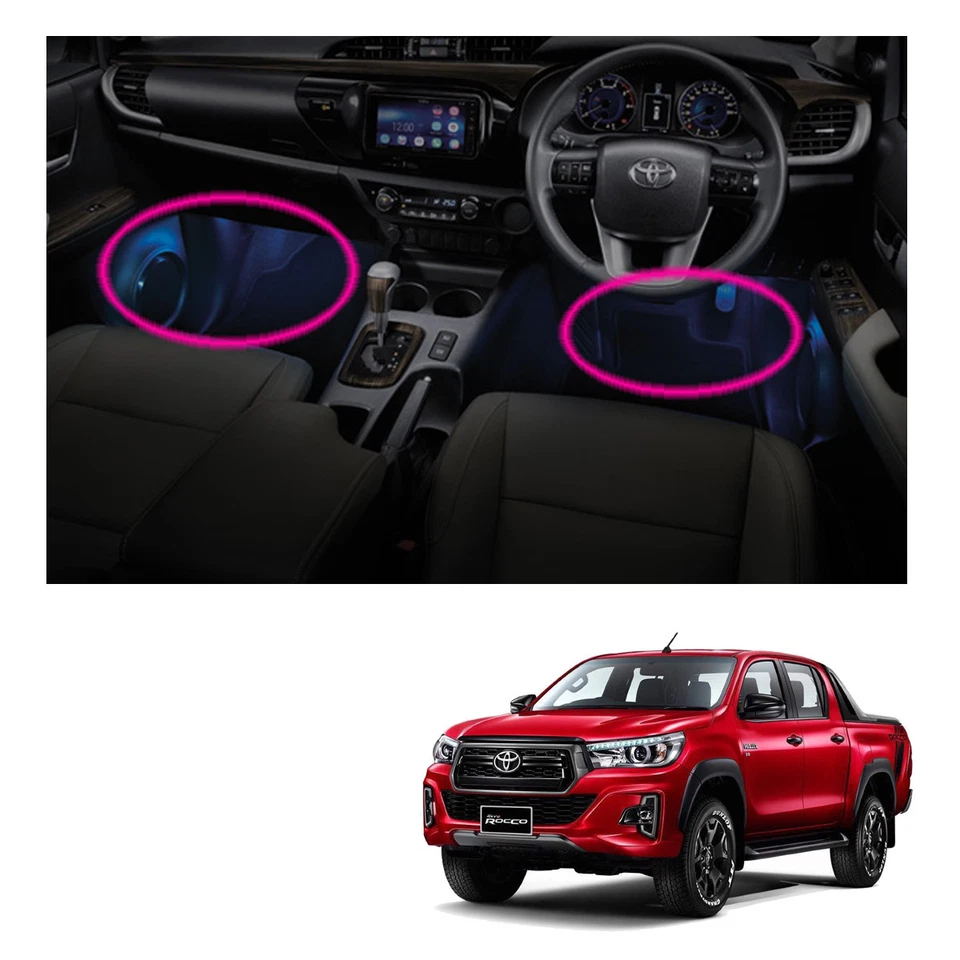 Lámpara LED azul genuina para habitación de piernas 4 puntos azul para Toyota Hilux Revo Rocco 2015 19 Foto 2 de 4