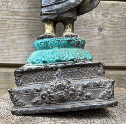 38cm bronze metall Buddha STEHEND Figur Statue Feng Shui - Bild 3 von 7