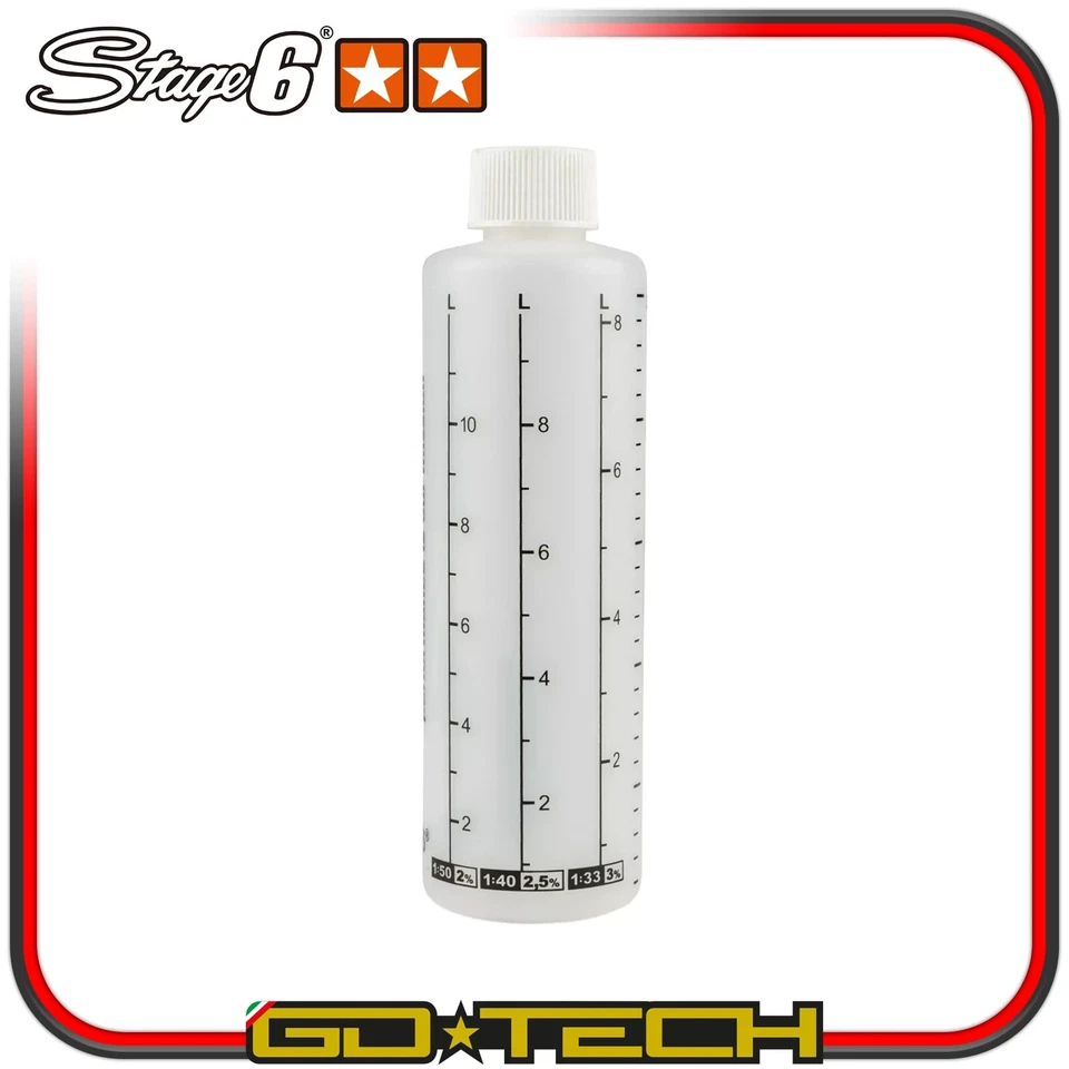 MISURINO OLIO MISCELA GRADUATO STAGE6 con TAPPO 250ml DOSATORE per SCOOTER VESPA - Immagine 2 di 4