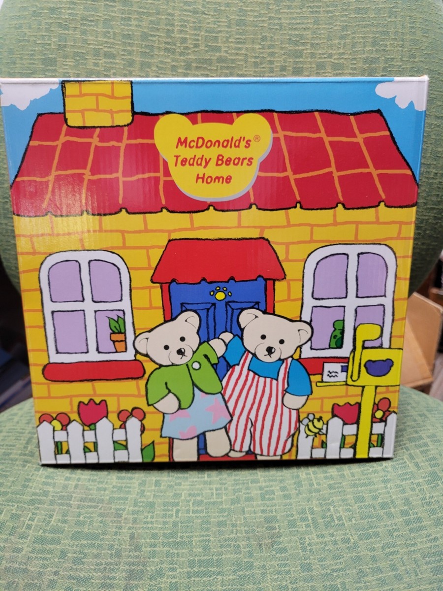 Rare 14 McDonald's Teddy Bears 1999 Complete Set with Pop up Home
