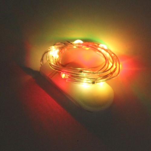 LED Fairy Lights Battery Operated, 10 LEDs, 3V Button Cell, String Lights Party - Picture 3 of 5