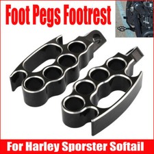 2X Chrome Cut Flying Male Mount Foot Pegs Footrest For Harley Sporster Softail
