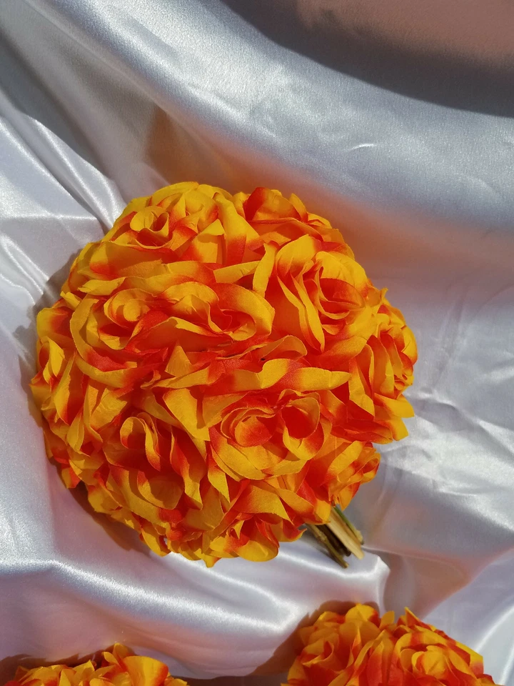 21 Pc Orange, Yellow, Black Wedding Bouquet Package, Bouquet Set w/ Dried Stems - Image 3 of 4
