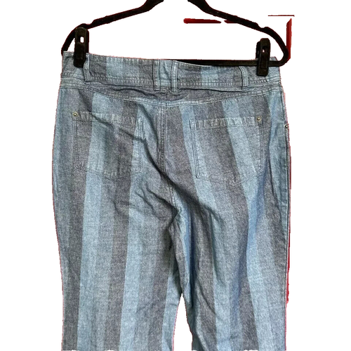 Bar III high waist wide leg boho denim stripe pants Mystic Hippie 70’S, 4 - Picture 2 of 5