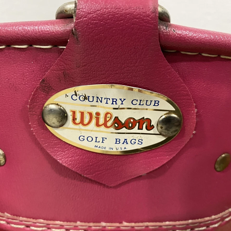 Bolsa de Club de Golf Wilson Country Club Roja De Colección Hecha en EE. UU. RARA COLOR CUERO ROJO Foto 4 de 4