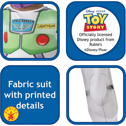 Rubie's Official Buzz Lightyear Boys Fancy Dress Toy Story Kids Costume - Large - Picture 4 of 8