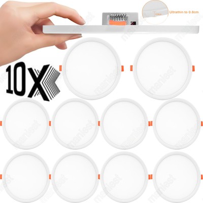 10 x LED Spot Einbaustrahler Panel Decken Wandleuchte Ultraslim Deckenleuchte