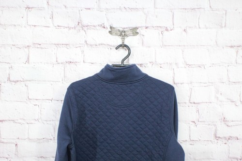 LL Bean Women's Quilted Quarter-Zip Pullover Classic Navy Size Medium - Picture 4 of 11