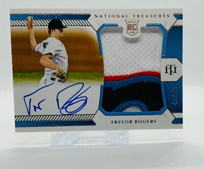 2021 National Treasures Material Signatures /99 Trevor Rogers Rookie Auto Marlin