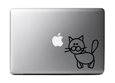 Kids Animal Doodles Kitty Vinyl Decal for Apple MacBook Dell Laptops