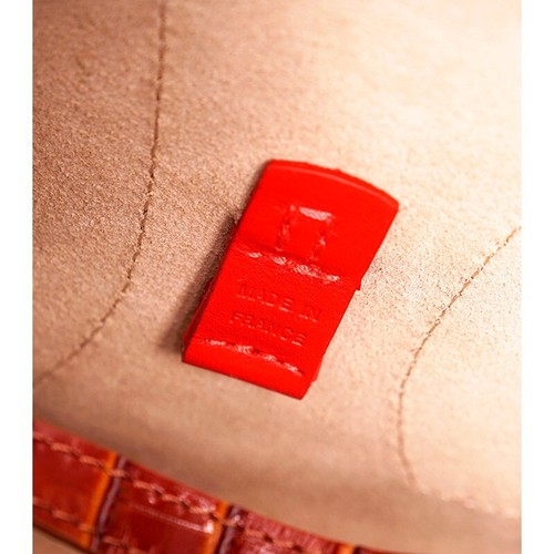 NEU $ 725 LONGCHAMP RUNWAY Krokoprägung Leder Cognac ROSEAU kleine TASCHE & RIEMEN - Bild 14 von 21