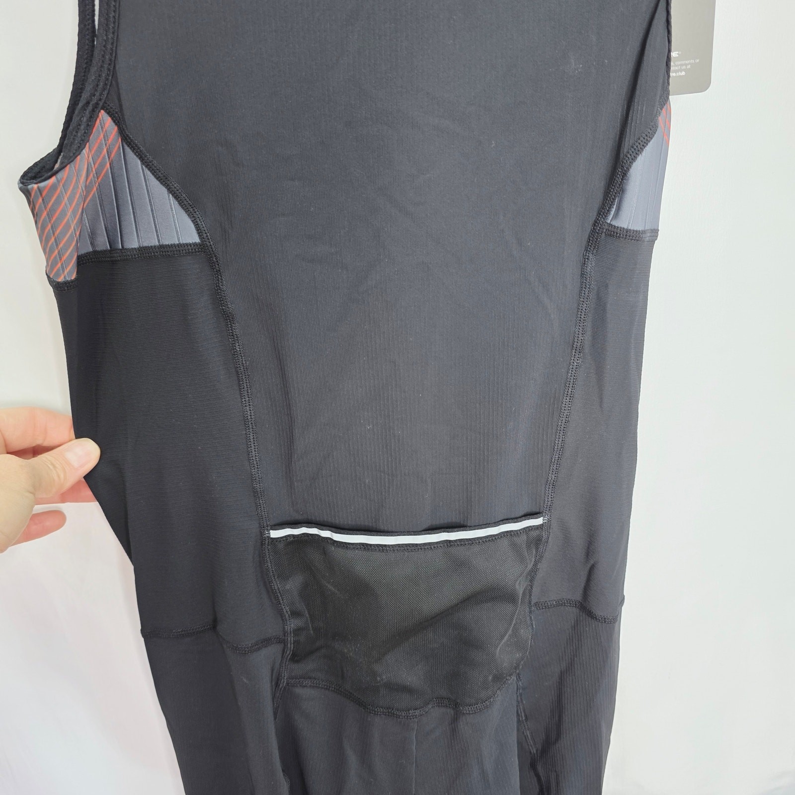 Mens Black Triathlon Tri Suit 2 Big Side Pockets Triathlon Racing Suit Front Zip