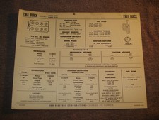 1961 Buick Special Series 4000 4100 215 V-8 Engine Sun Tune-up Chart Data Chart