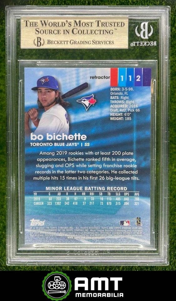 1161 2020 Topps Stadium Club #112 Bo Bichette Chrome Refractor Blue Jays BGS 9.5 - Image 2 of 3