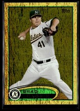 2012 Topps Update Gold Sparkle Brad Peacock Oakland Athletics #US124
