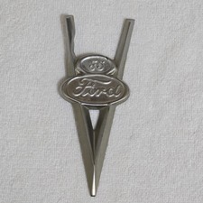 Oem 1937 Ford V8 85 Hp Flat Hood Emblem Badge 5 Inch Chrome Read Oem 1937 Ford V8 85 Hp Flat Hood Emblem Badge 5 Inch Chrome Read