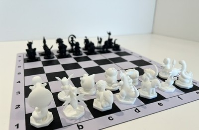 Pokemon Collector Chess Set - 3D Printed- Mewtwo, Pikachu, Bulbasaur, Charmander