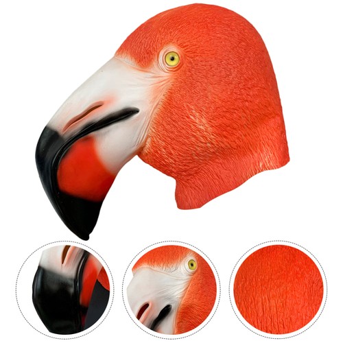 Halloween Flamingo Shaped Full Cover Mask Funny Ball Show Beak Animal Mask - Foto 3 di 12