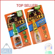 Gorilla Super Glue Gel 15g and Super Glue Brush & Nozzle 10g - Combo