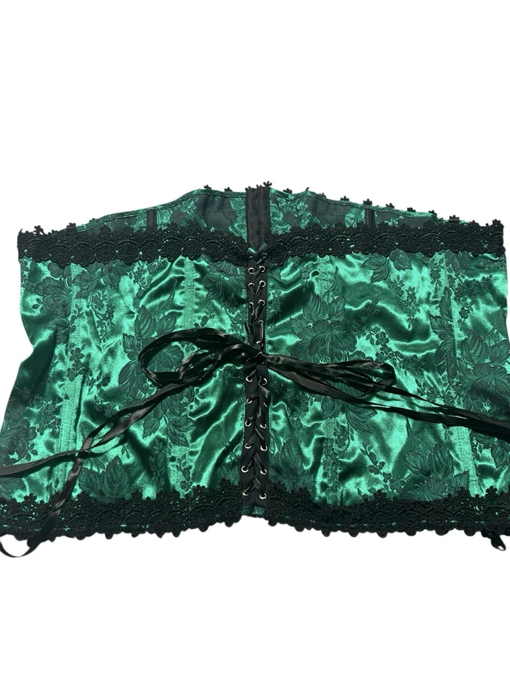 Corsé Intimate Attitudes Vintage Verde Esmeralda Cordones Espalda Talla 50 WItchy Goth Foto 2 de 4