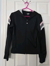 Avia Athletic Athleisure Hooded Black Jacket Women  s Size Medium