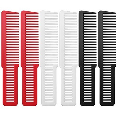 6 Pieces Hair Cutting Comb for Women, Professional Barber Combs Red White Black