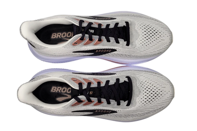 NEW Brooks Ghost 17 Running Shoes, White/Black/Rose Gold, Women's