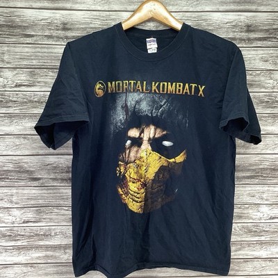 Mortal Kombat X Shirt Mens Large Black Arcade Video Game Promo Graphic Scorpion