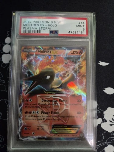 2013 POKEMON B&W PLASMA STORM #14 MOLTRES EX PSA 9