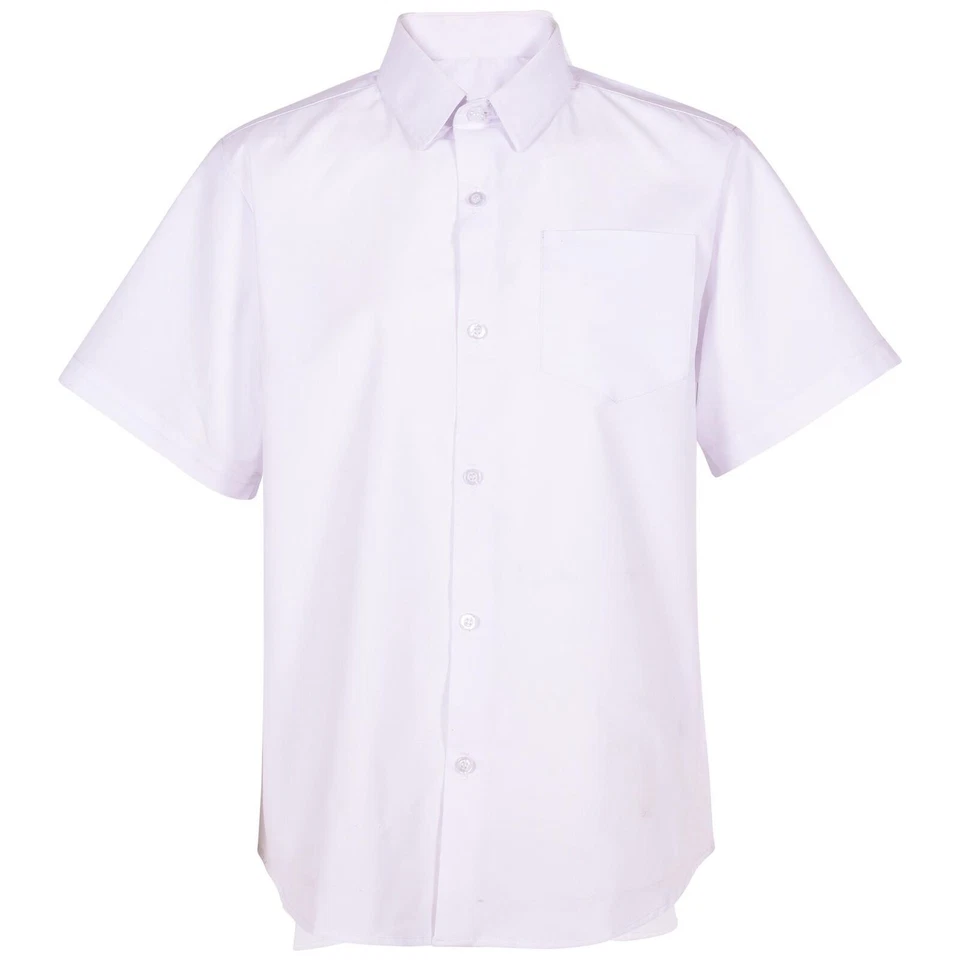 Kinder Jungen Schuluniform Hemden Weich Shorts Ärmel Einfach Eisen Schule Hemden - Bild 1 von 1