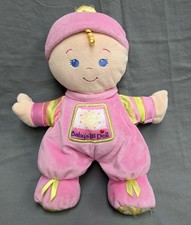 '08 Fisher Price Blond Pink BABY'S 1ST FIRST DOLL Rattle Plush Lovey Satin READ