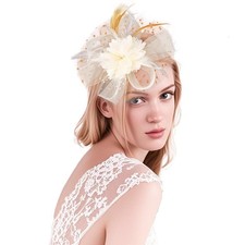 Fascinators Hats for Women Tea Party Hat Flower Mesh Feathers Headband Kentuc...