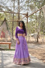 Designer Kalamkari Lehenga Choli Lavender Pink Wedding Festive Wear