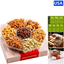 Luxury Christmas Nut Gift Basket - 7 Varieties in a Red & Gold Presentation